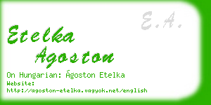 etelka agoston business card